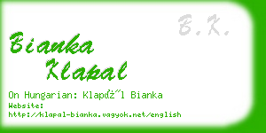 bianka klapal business card